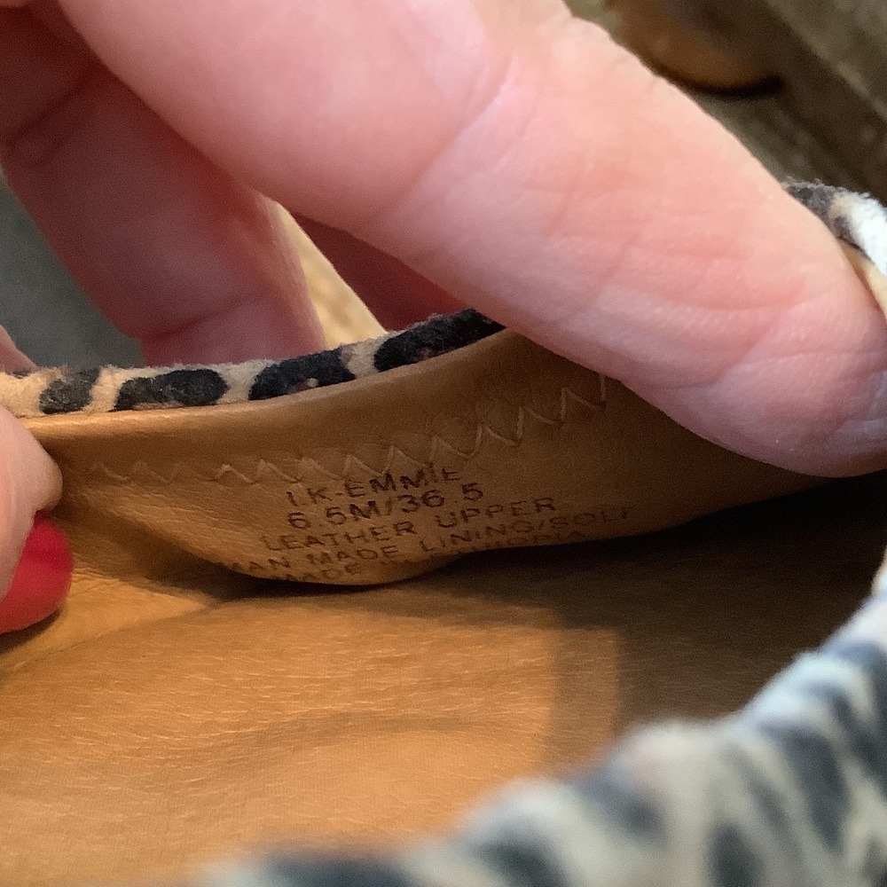 EUC Lucky Brand Ballet‎ leather flats animal leopard - Picture 6 of 6